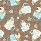 44 x 36 Flannel Gnomes Hot Cocoa Cup Brown I Love Sn’Gnomies Henry Glass Christm