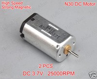 2PCS High Speed Strong Magnetic DC 3.7V 25000RPM Micro Small N30 Motor for Toys 2PCS High Speed Strong Magnetic DC 3.7V 25000RPM Micro Small N30 Motor for Toys