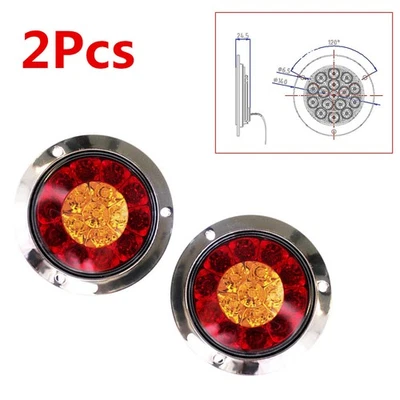 2X Luces traseras de coche 16-LED 12V rojas + amarillas luces de reversa de respaldo luz de señal de giro Foto 1 de 4