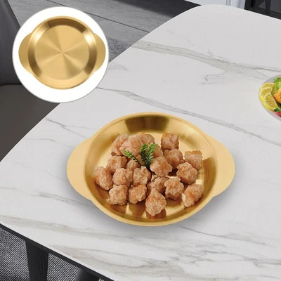  3pcs runde Edelstahl -Dessertteller Dinnerplatten zum Servieren von - Bild 1 von 4