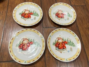 Juego de 4 platos de cena de Navidad/vacaciones para el hogar muñeco de nieve - Imagen 1 de 5