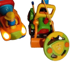 Prextex Kleinkind RC Cartoon Autos Muldenkipper & Traktor ferngesteuertes Spielzeug Set - Bild 1 von 5