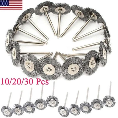 Stainless Steel Wire Brush Set For Dremel Rotary Tool die grinder flat wheel cup - Image 1 of 4