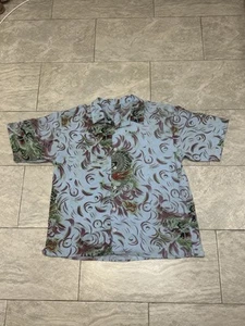 Claudio Nucci Japanese Dragon Hawaiian Shirt Short Sleeve Button Up Size XXL - Imagen 1 de 8