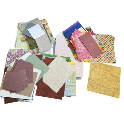 Lote de 100 cartulina texturizada simple surtido de papel artesanal chatarra Foto 1 de 4