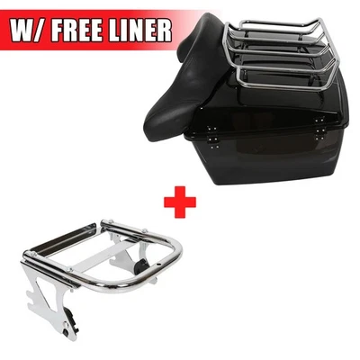 King Pack Trunk Backrest Mount Rack For Harley Touring Road King Glide 97-08 98 - Image 1 of 4