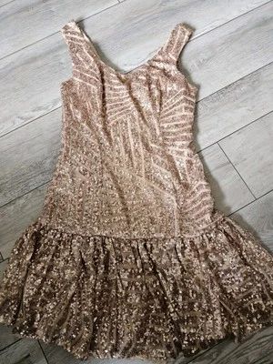 Vestido de lentejuelas ARK & CO talla M oro rosa plata fiesta regreso a casa boda baile 10 Foto 1 de 4