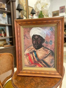 Portrait of a North African Lady Textured Print - Picture 1 of 7