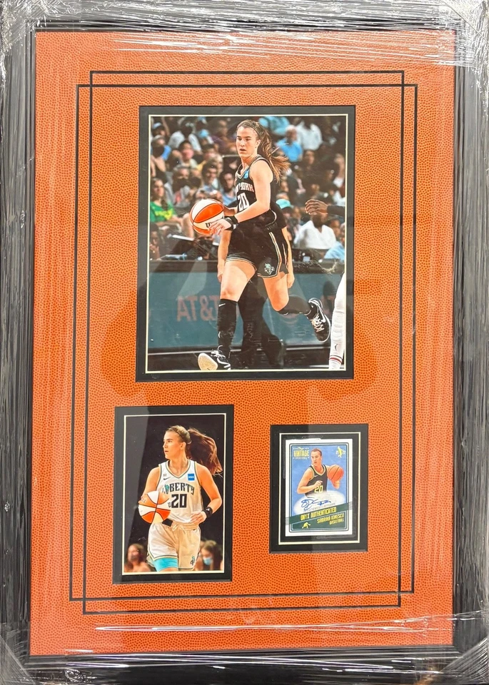 Sabrina Ionescu Mat Hand Signed Auto Comm w- Card & Pebbled Mat - Card Comp Auth - Image 1 of 1