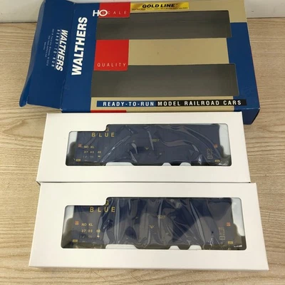 HO WALTHERS 932-27120 GUNDERSON 50' HI-CUBE BOXCAR 2-PACK NOKL BIG BLUE - Image 1 of 4