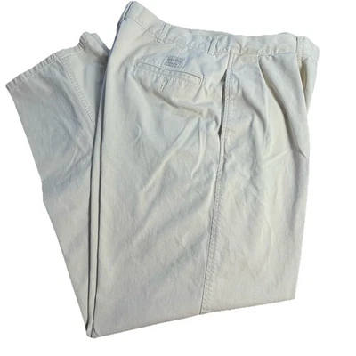 Polo Ralph Lauren Pants Men’s 35 Waist 32 Length Khaki Beige Chino Pleated Vtg - Image 1 of 4