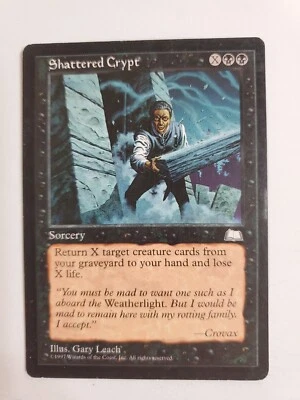 MTG Magic The Gathering Card Shattered Crypt Sorcery Black Weatherlight 1997 - Image 1 of 2