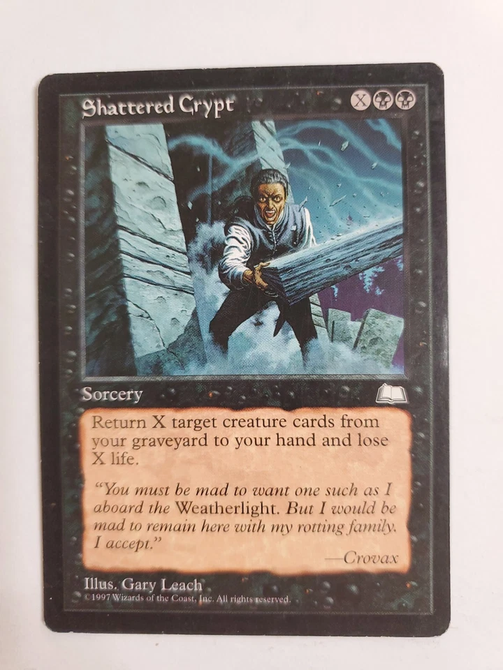 MTG Magic The Gathering Card Shattered Crypt Sorcery Black Weatherlight 1997 - Image 1 of 2