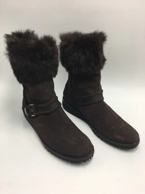 Bota Stuart Weitzman para mujer talla 9,5 M marrón gamuza piel sintética cremallera (8W25673) Foto 1 de 4