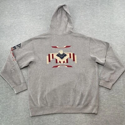 Sudadera con Capucha Ariat Hombres XL Gris Jaspeado Chimayo Gráfico Pullover EE. UU. Águila con Logotipo de Brazo Foto 1 de 4