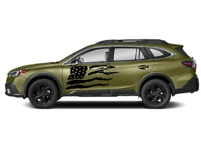 Side door US flag graphics stickers decal compatible with Subaru Outback - Image 1 of 3