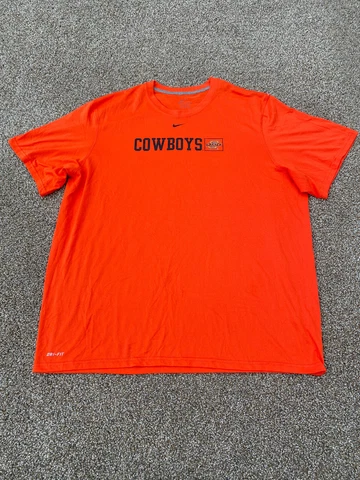 Nike Oklahoma State Cowboys Shirt 2XL Orange Dri-Fit Short Sleeve Pullover NCAA Cover