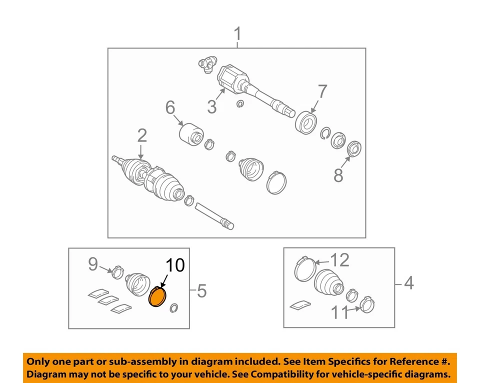 Abrazadera de ejes de transmisión de suspensión delantera TOYOTA OEM 07-15 ES350, Venza 4234506240 Foto 1 de 2