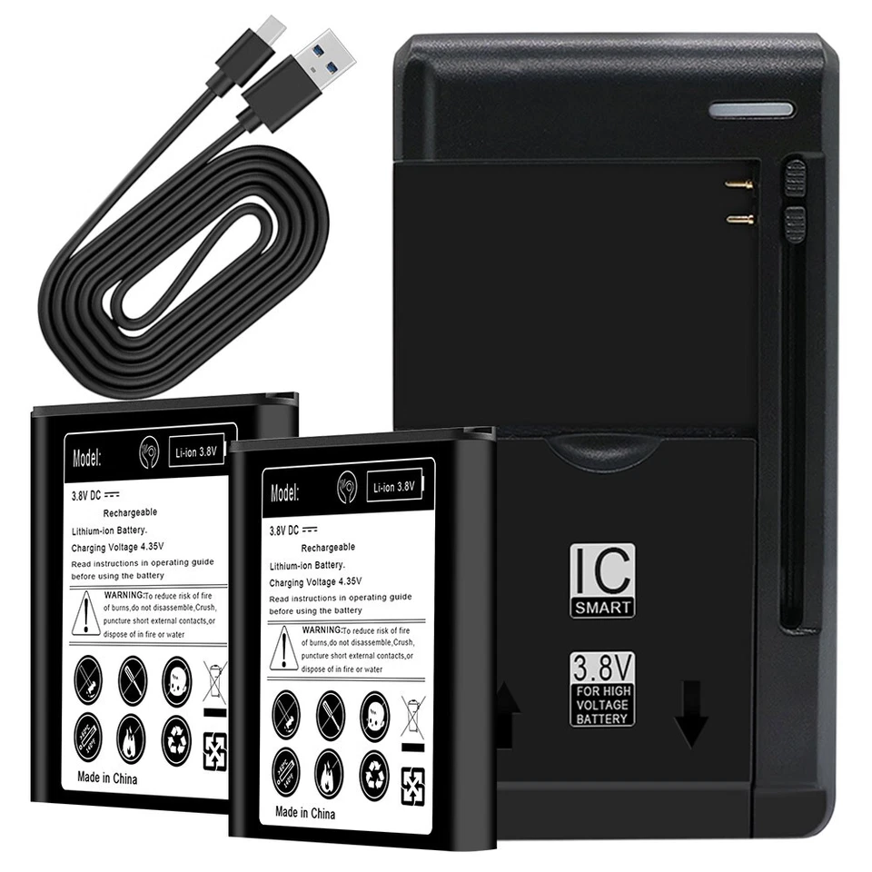 Long Lasting Li_ion 2x 1900mAh Battery Charger for Kyocera DuraXV Extreme+ E4811 - Imagem 1 de 1