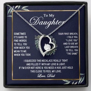 To My Daughter Necklace, Gift For Daughter From Dad, Daughter Father Necklace - Picture 1 of 19