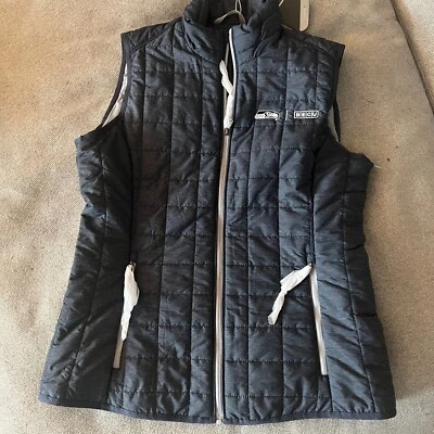 new Seahawks Puffer Vest Womens Size medium Cutter & Buck navy blue seattle - Image 1 of 4