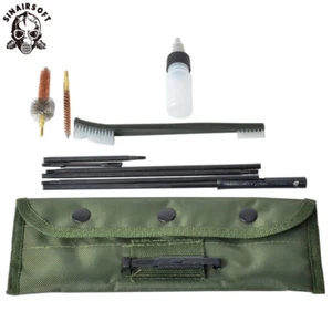 10 Piece .22 22LR .223 556 Rifle Gun Cleaning Kit Nylon Brush Cleaner Rod +Pouch - Picture 1 of 7