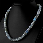 276.40 Cts Natural Blue Flash Labradorite Untreated Round Beads Necklace - (DG)