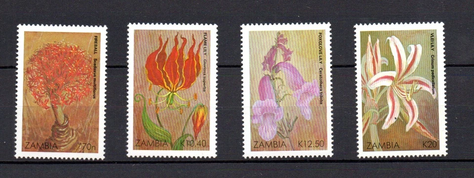 Zambia 1989 Set Flores/Flores Sellos (Michel 507/10) MNH Foto 1 de 1