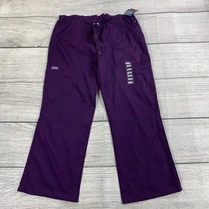 Cherokee Scrub Bottoms Women Size Medium Purple Uniform Bottoms w/ Pockets - NEW - Picture 1 of 9