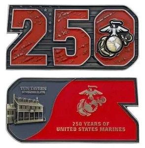 2025 U.S. Marines USMC 250th Anniversary - Challenge Coin 4" x 2" - Bild 1 von 5
