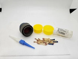 MS3456W22-14P Mil-Spec Connector Plug w/19 Gold Plated Crimp Pins, Install Tool - Picture 1 of 8