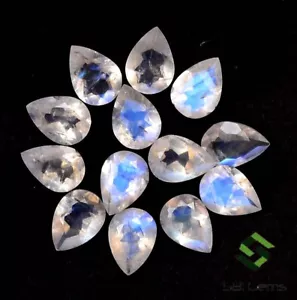 Natural Rainbow Moonstones Pear Cut 7.09 CTS 7x5 mm Lot 13 Pcs Calibrated Gems - Picture 1 of 8