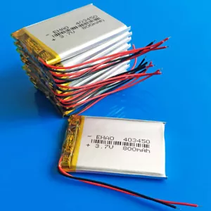 10 x 3.7V 800mAh Li po Rechargeable Battery Cells for GPS DVD Speaker PSP 403450 - Picture 1 of 4
