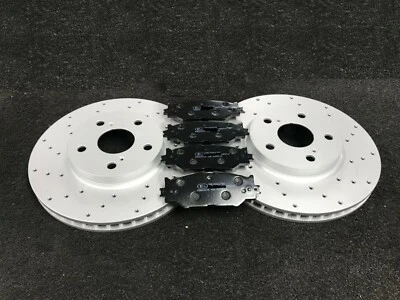 FOR BMW 7 SERIES G11 G12 FRONT DRILLED BRAKE DISCS & PADS 348MM - Image 1 of 4