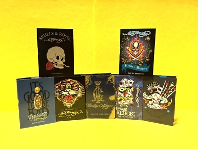 Lot of 7 Christian Audigier Ed Hardy Samples - .05 oz  Born Wild, Love & Luck +5 - Image 1 of 4