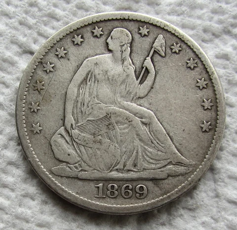 1869-S Seated Liberty Silver Half Dollar Rare Post Civil War Date High Grade Cover