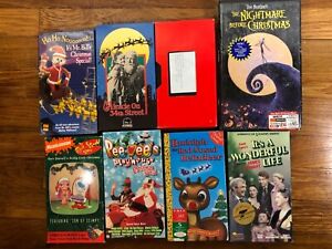 Lot of 8 Christmas Holiday VHS Pee Wee Herman Ren Stimpy Nightmare B4 Christmas