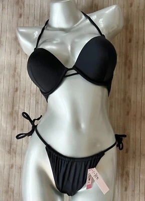 Nuevo con etiquetas Bikini Victoria's Secret Bombshell Push Up Top 36C y Tanga Brasileña M 2 Piezas  Foto 1 de 4
