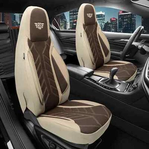Fundas de asiento de cuero adecuadas para Lada Vesta SW Kombi & SW Cross beige-marrón APOL510 - Imagen 1 de 11
