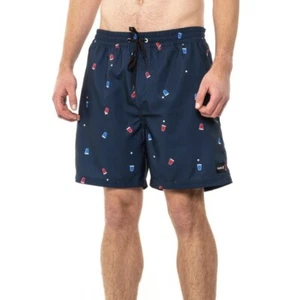Hurley Morro Volley Swim Shorts 17" Mens Medium Valerian Blue Beer Pong NWT NEW - Picture 1 of 2