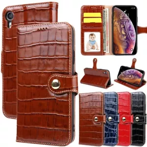 Real Genuine Cowhide Leather Wallet Card Stand Case For iPhone 11 12 13 14 15 16 - Picture 1 of 54