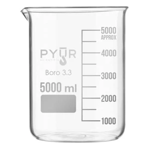 Pyur Scientific Low Form Glass Beaker w/ Graduations and Spout - 5000ml - Picture 1 of 1