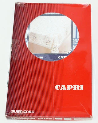 Vintage Set Tablecloth 12 Napkins Capri Italy 55"x94" Floral New - Image 1 of 4