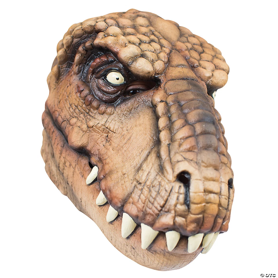 T-Rex Latex Mask Dinosaur Fancy Dress Up Halloween Adult Costume Accessory - Image 1 of 1
