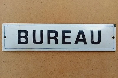 Ancienne plaque de porte émaillée BUREAU secrétariat enseigne de métier Accueil - Photo 1/4