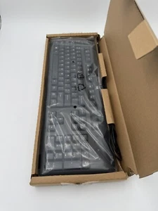 HP USB Keyboard WIRED - BLACK QY776AA#ABA QY776AT#ABA - NEW/ SEALED - Picture 1 of 4