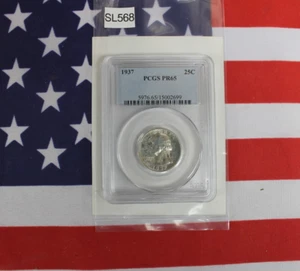 1937 Silver Washington Quarter - 25c - PCGS PR65 (SL568) - Picture 1 of 2