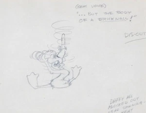 1960s Warner Bros Layout Drawing of Daffy Duck Charles McKimson - Picture 1 of 2