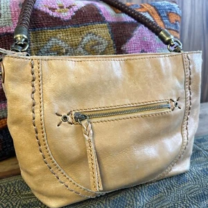 VTG* The Sak Tobacco Colored leather squared BOHO Shoulder bag purse - Bild 1 von 23
