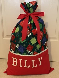 PERSONALISED NAME CHRISTMAS / SANTA SACK / PRESENT SACK - Presents Print - - Picture 1 of 4